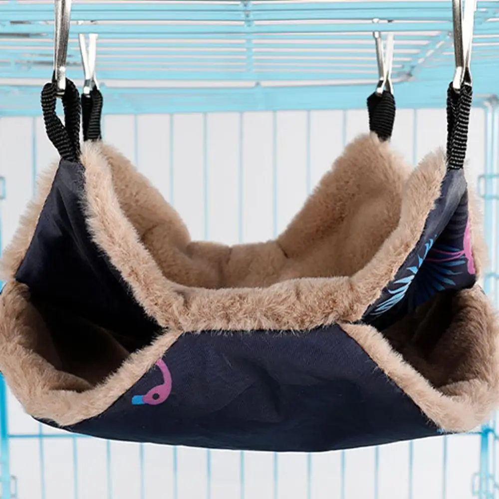 Soft Winter Hamster Hammock Warm Comfortable Honey Bag Glider Two-layer Hammock Flannel Two-layer Small Pet Warm Hammock