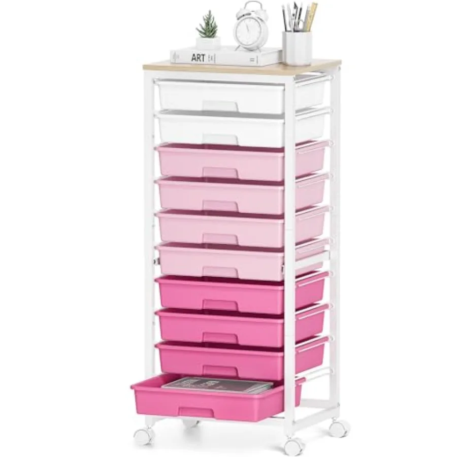 

Rolling Cart with Drawers10 Drawer Rolling Cart Storage Cart Utility Cart Teacher Cart for Classroom Storage Craft Cart with Wh