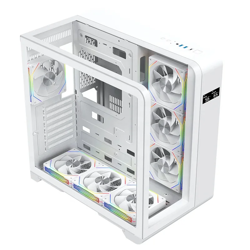 

Latest ATX Gaming PC Case with 120mm Silent Fans, 4070 GPU Support, and 800W Power Supply Cabinet