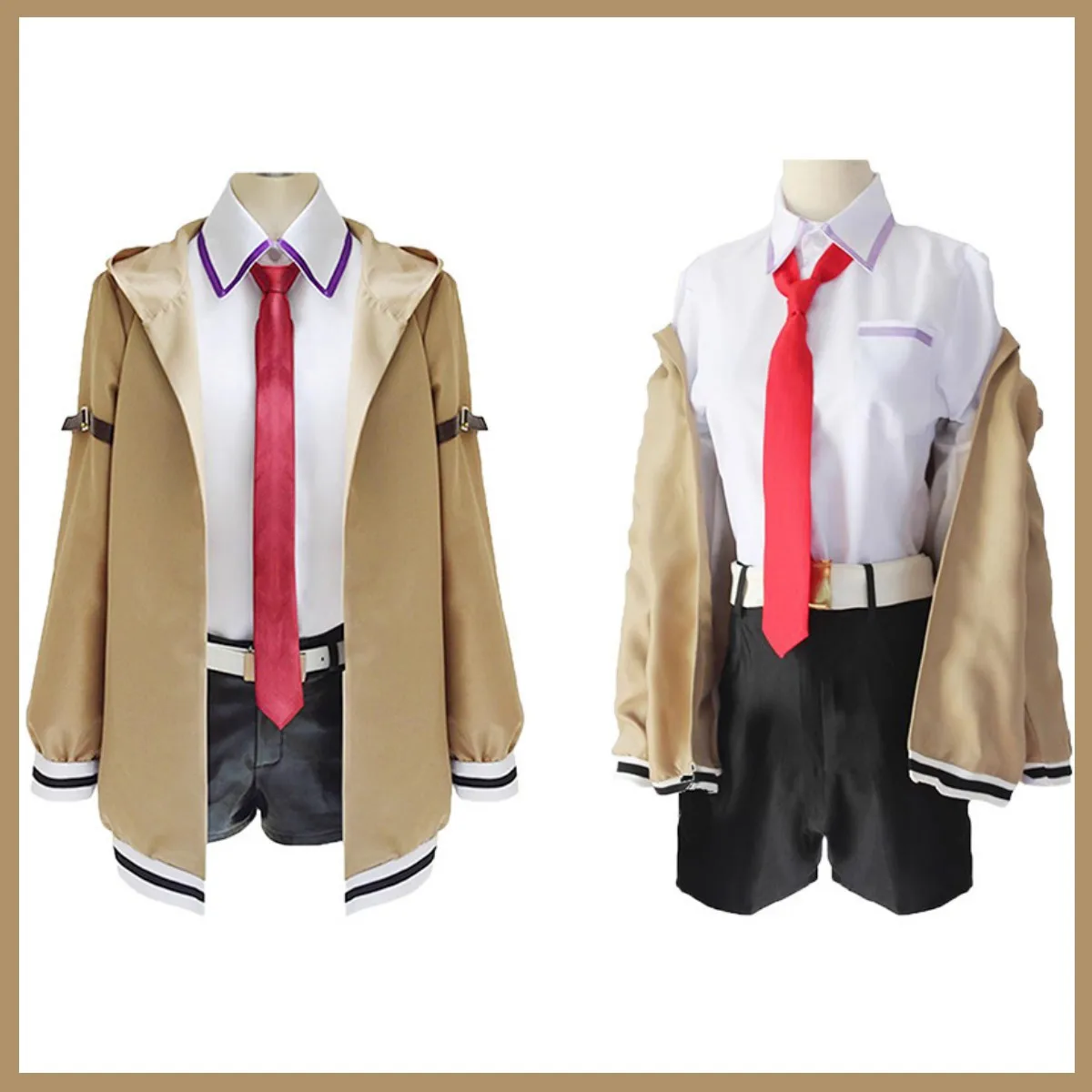 Anime Steins;Gate Makise Kurisu Christina Cosplay Costume Zombie Wig Hooded Coat Uniform Woman Sexy Carnival Halloween Suit