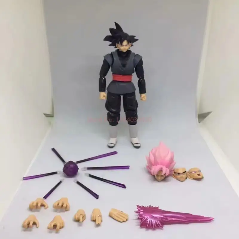 14Cm Anime Dragon Ball Zwart Goku Zamasu Action Figure Super Saiyan Film Versie Met Meerdere Accessoires Dbz Model Speelgoed geschenken