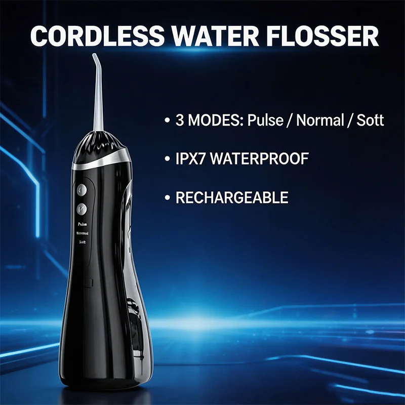 Portable high-cleaning power universal serial bus dental flosser, home orthodontic gum protection electric tooth cleaning device