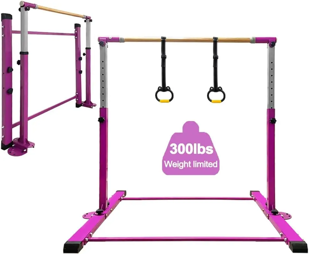 

Kip Bar,Kids Girls Junior Ages 3-15,3' to 5' Adjustable Height,Home Gym Equipment,Home Training,1-4 Levels,260lbs Weig