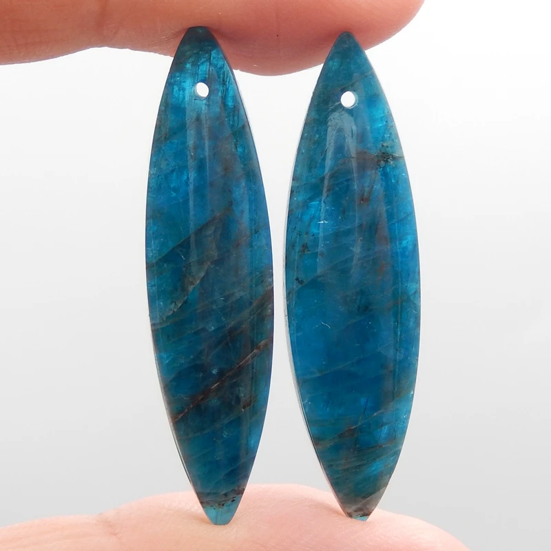 Natural Blue Apatite Crystal  Gemstone Earring bead,Semi-precious stones jewelry accessories