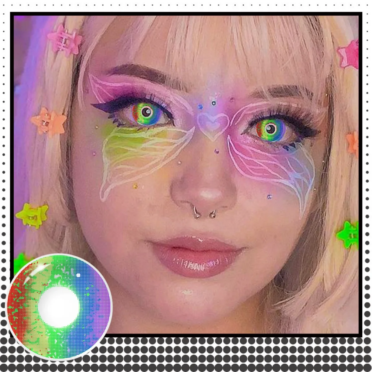 VISUASHOW Myopie Anime Cosplay Farbige Kontaktlinsen 1 Paar Stärke -1,00 bis 8,00 Halbjahres-Einweg-Augenschönheitslinsen für Make-up – Detail 6