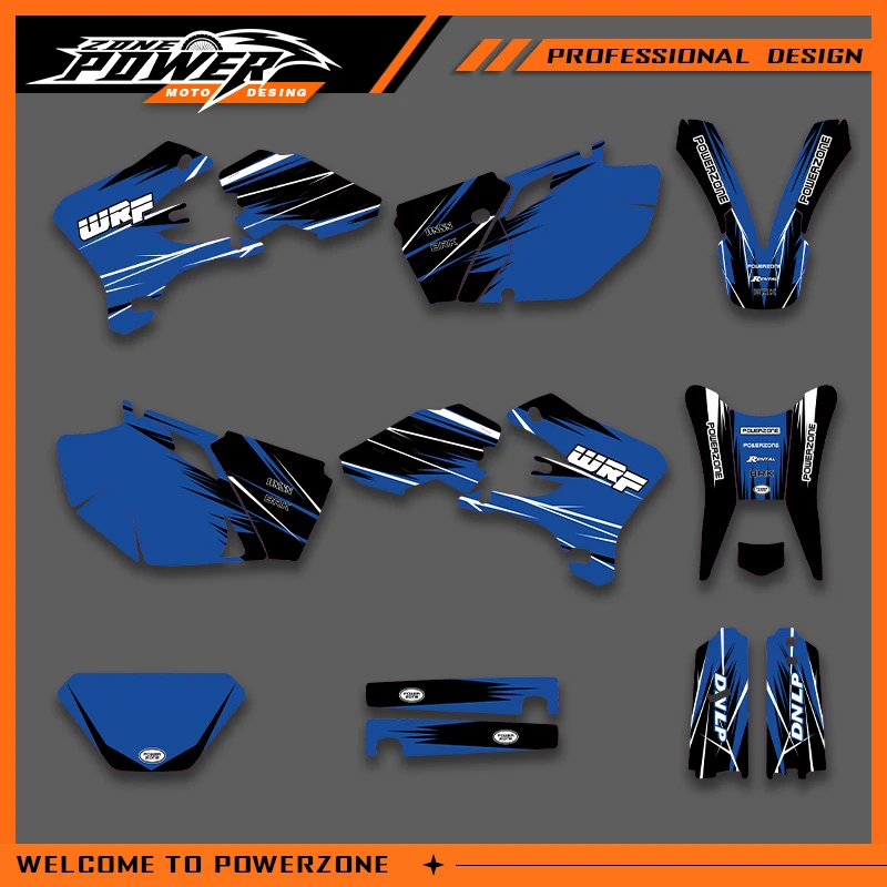 

POWERZONE мотокросс команда графический фон наклейки наборы наклеек для YAMAHA 2003, 2004, 2005, 2006, WRF250 450 индивидуальный номер 03