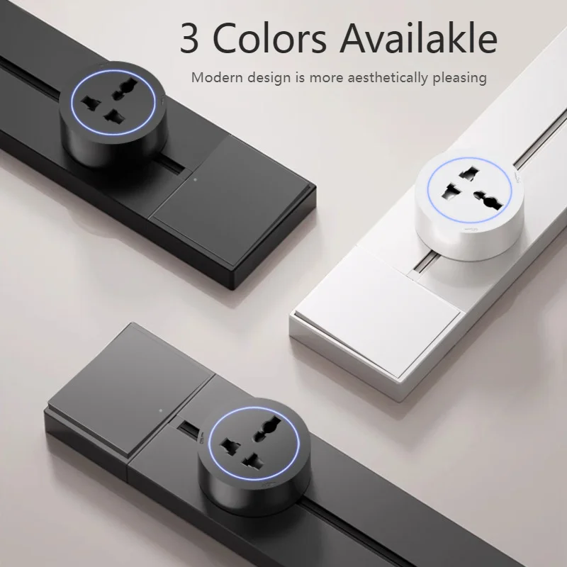 Track Socket With Switch Kitchen Wall Outlet EU US UK Universal Standard Round Romovable Adapter Plug Electrical Socket With USB