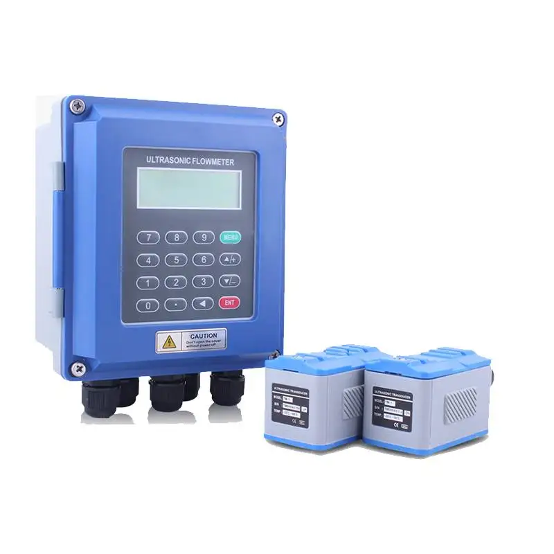 ABS Housing Wall Mounted Non-intrusive Ultrasonic Flow Meter with Clamp-on/Insertion/Inline type Sensors