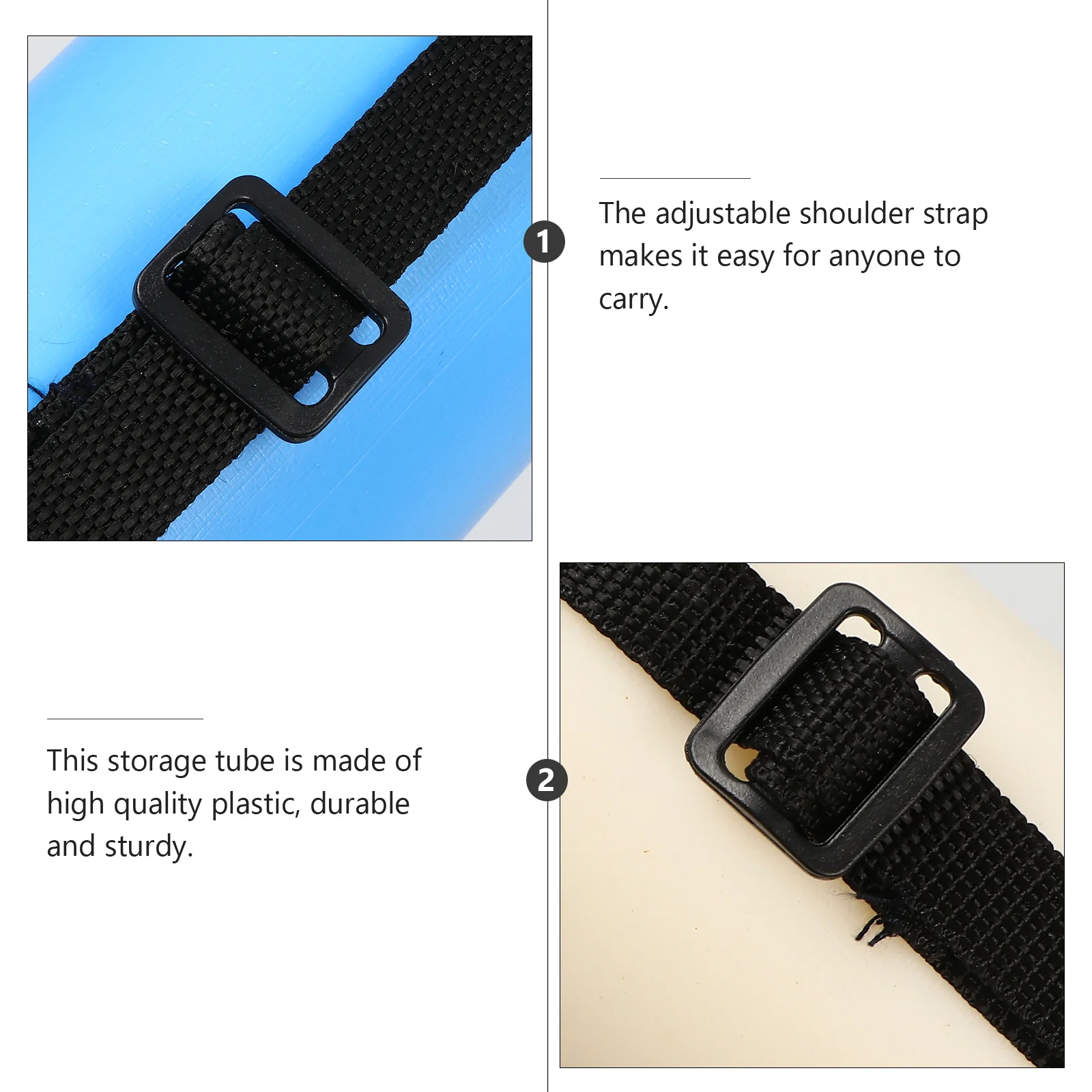 2 قطعة أنبوب ملصق أعمال فنية أنبوب تخزين بلاستيكي قابل للتمديد تصميم تلسكوبي للمستندات رسومات مخططات تحمل الكتف #1