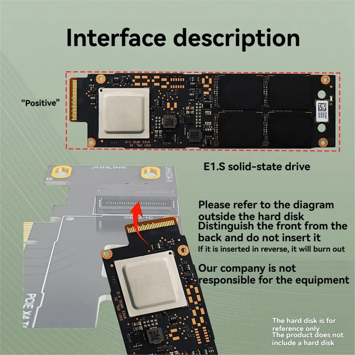 PCIE X4 to GENZ-1C Adapter Card PCIe 5.0 X4 to E1.S SSD Expansion Card for NVMe Adapter X8/X16