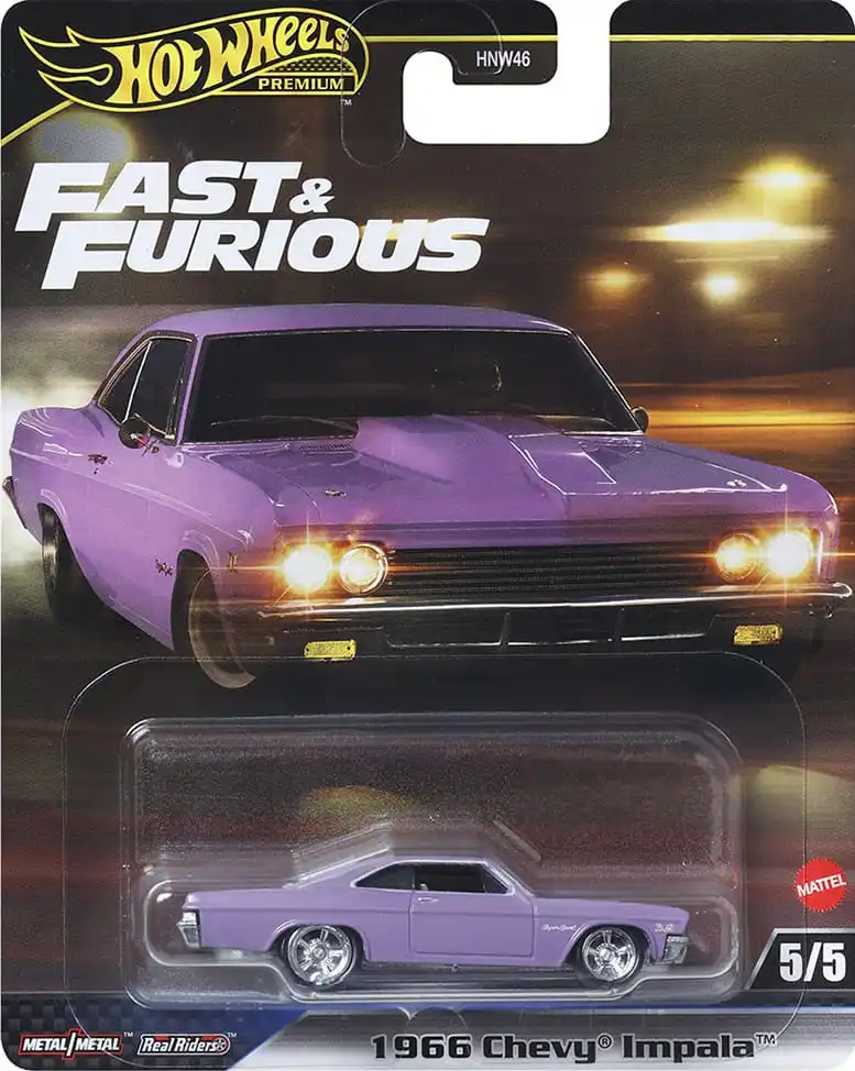 Hot Wheels Car Fast & Furious 1966 Chevy Impala 1/64 Metal Die-cast Model Toy HNW46