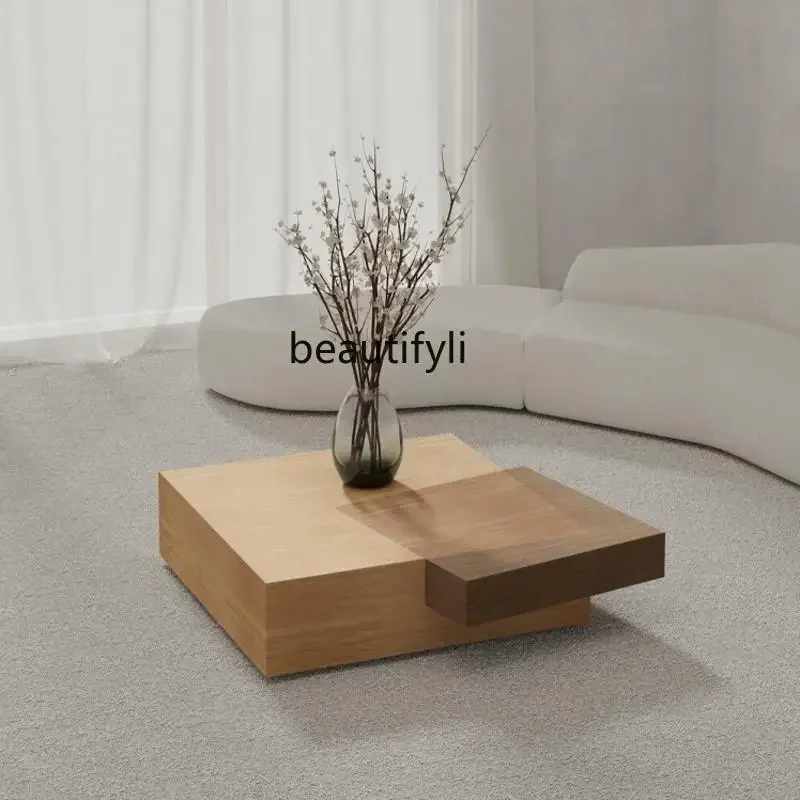 

Wabi Sansan high-end walnut coffee table medium and ancient style fashion personalized polygon solid wood low tea table