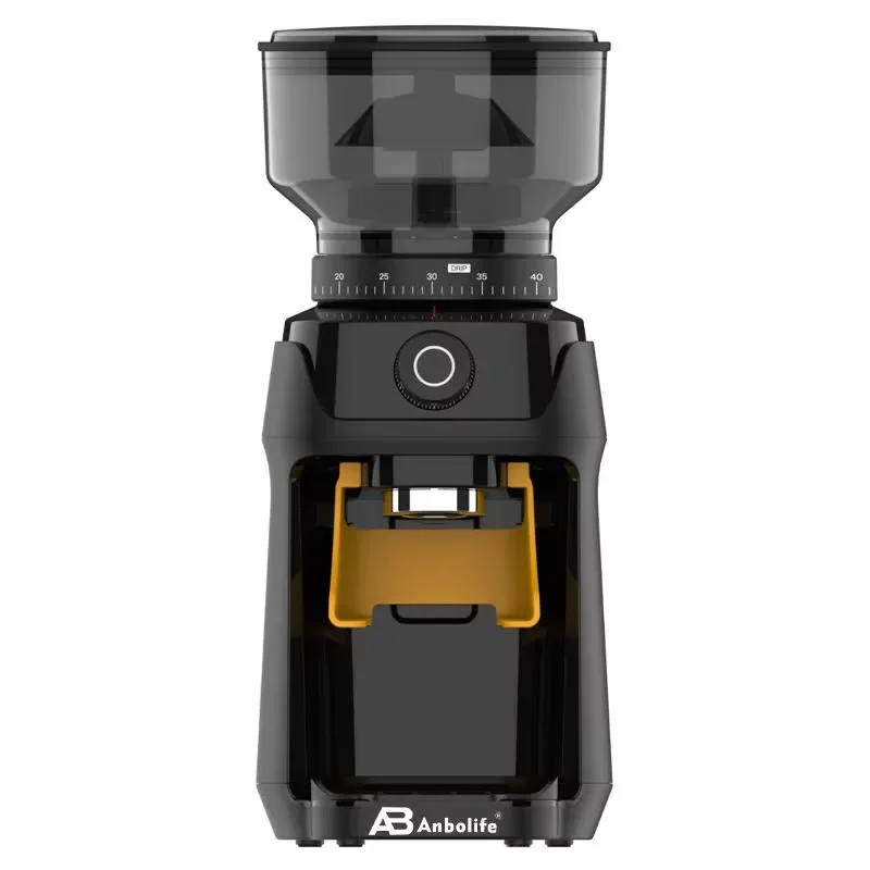 Anbolife Electric Coffee Grinder with SS Conical Burr, 50 Grind Settings, 250g Bean Hopper, Adjustable Timing Bean Grinder