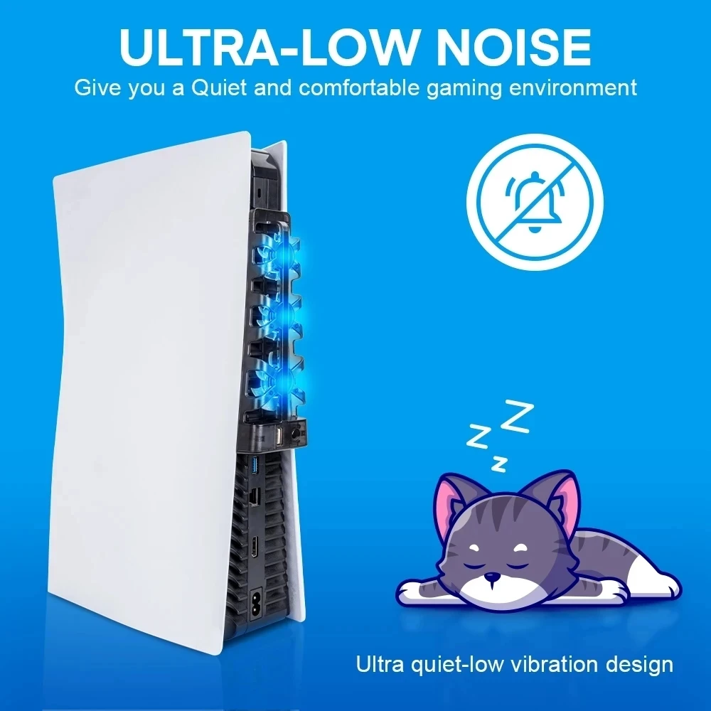 For PS5 Cooling Fan PS5 Console Cooler Fans with LED Indicator for Sony Playstation 5 Console Cooling Cooler