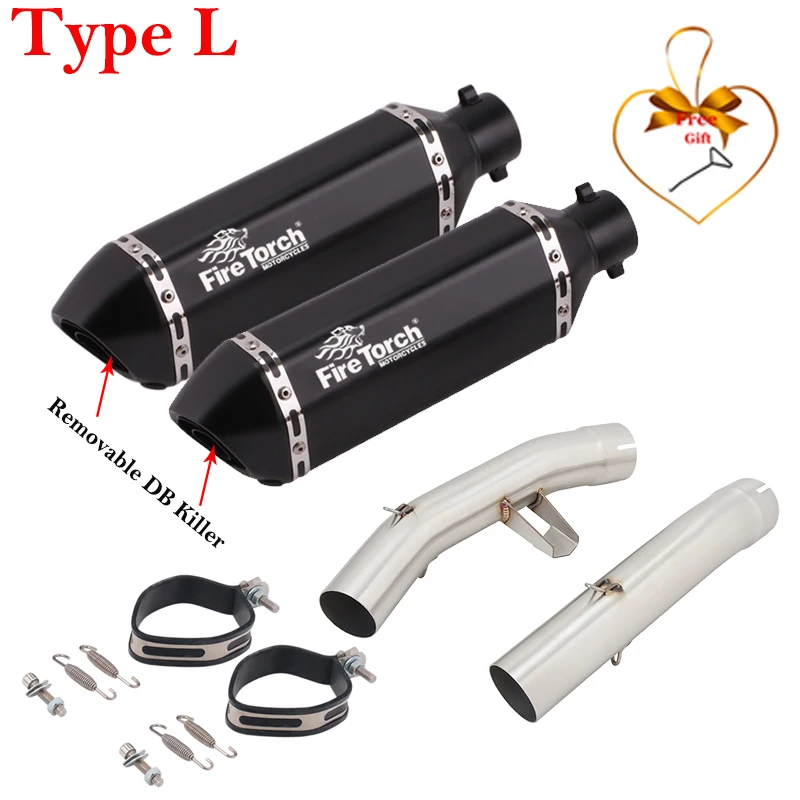 Slip On For Yamaha FJR 1300 FJR1300 2001 - 2022 Motorcycle Exhaust Escape Systems Muffler With Double Middle Link Pipe DB Killer