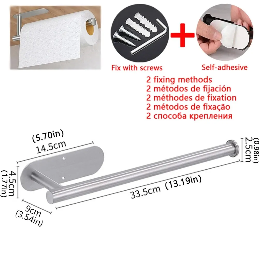 Keuken Papieren Handdoekhouder Zelfklevende Tissue Hanger Toiletrol Dispenser Opbergkast Servetrek Badkamer Accessoires