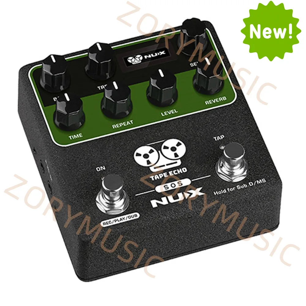 NUX TAPE efek gema NDD-7 Spring Reverb Dual Footswitch otomatis berosilasi alat serbaguna dan ringkas