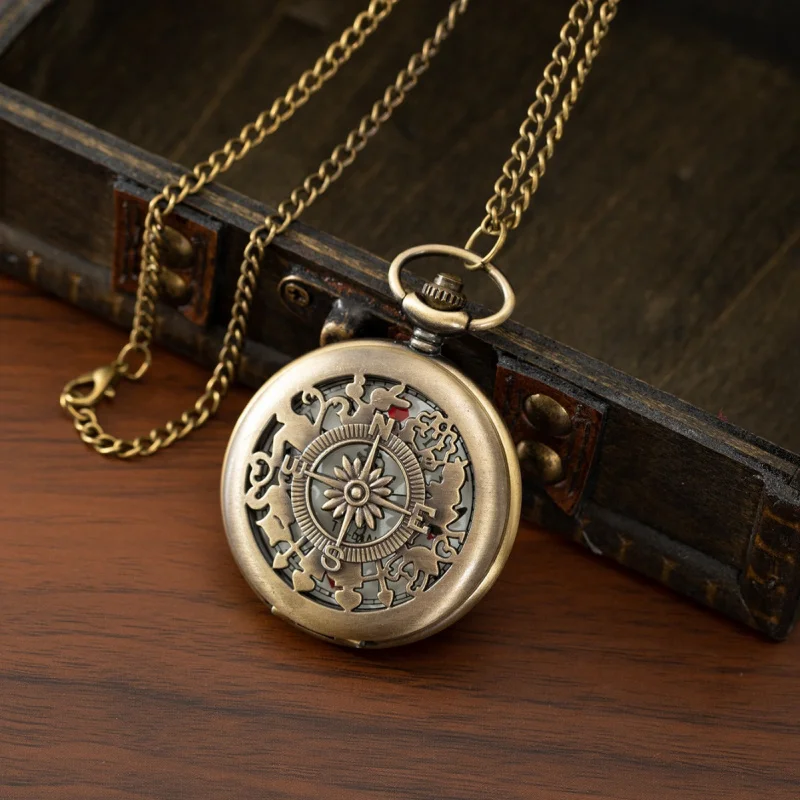 Factory Direct Supply Retro Romantic British Roman Digital Quartz Large Pocket Watch Gifts for Men and Women Commemorative Watch