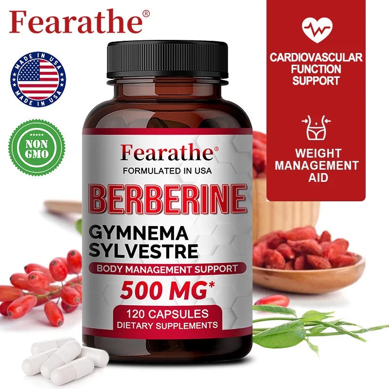 Berbérine Premium et bug ema biologique, 500 mg, 120 capsules, système immunitaire, la gestion du poids soutient la santé cardiaque