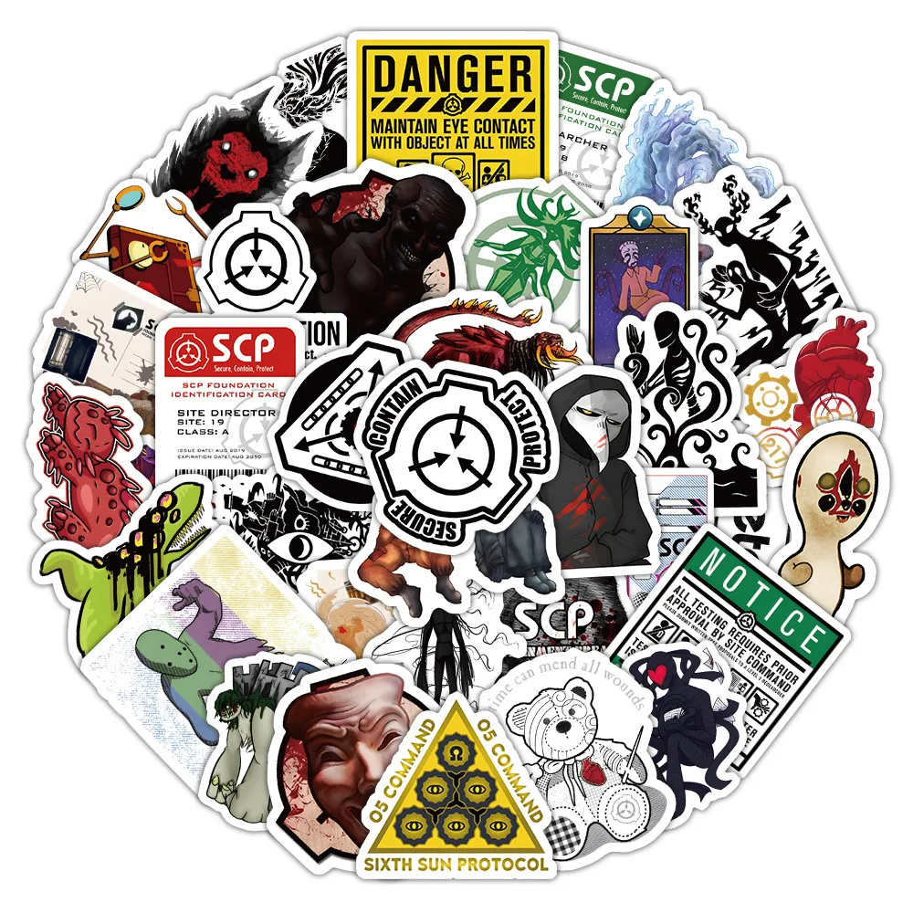 10/60/120PCS SCP Foundation Stickers Online Novels Cartoon Sticker Supernatural Phenomenon Graffiti Decals Laptop Phone Guitar