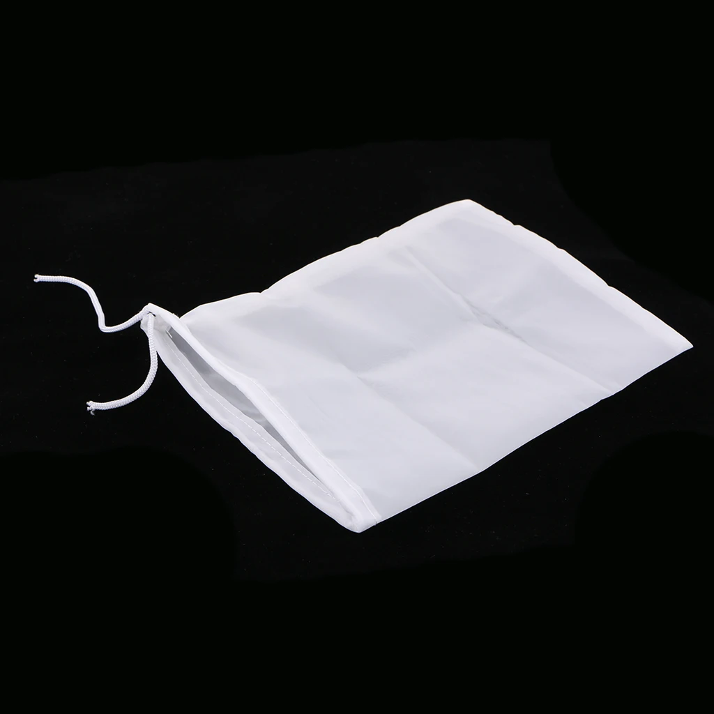 Home Brew Filter Reusable Nylon Mesh Strainer Bag for Nut Milk Hops Tea 15x20cm