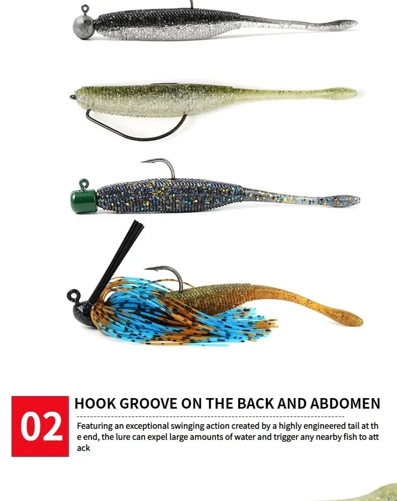 SUNMILE Angelköder Drop Soft Baits 7,5/9,5/11,5 cm Soft Lure Iscas Kunstköder Leurre Louple für Bass Pike Fishing Baits – Detail 4