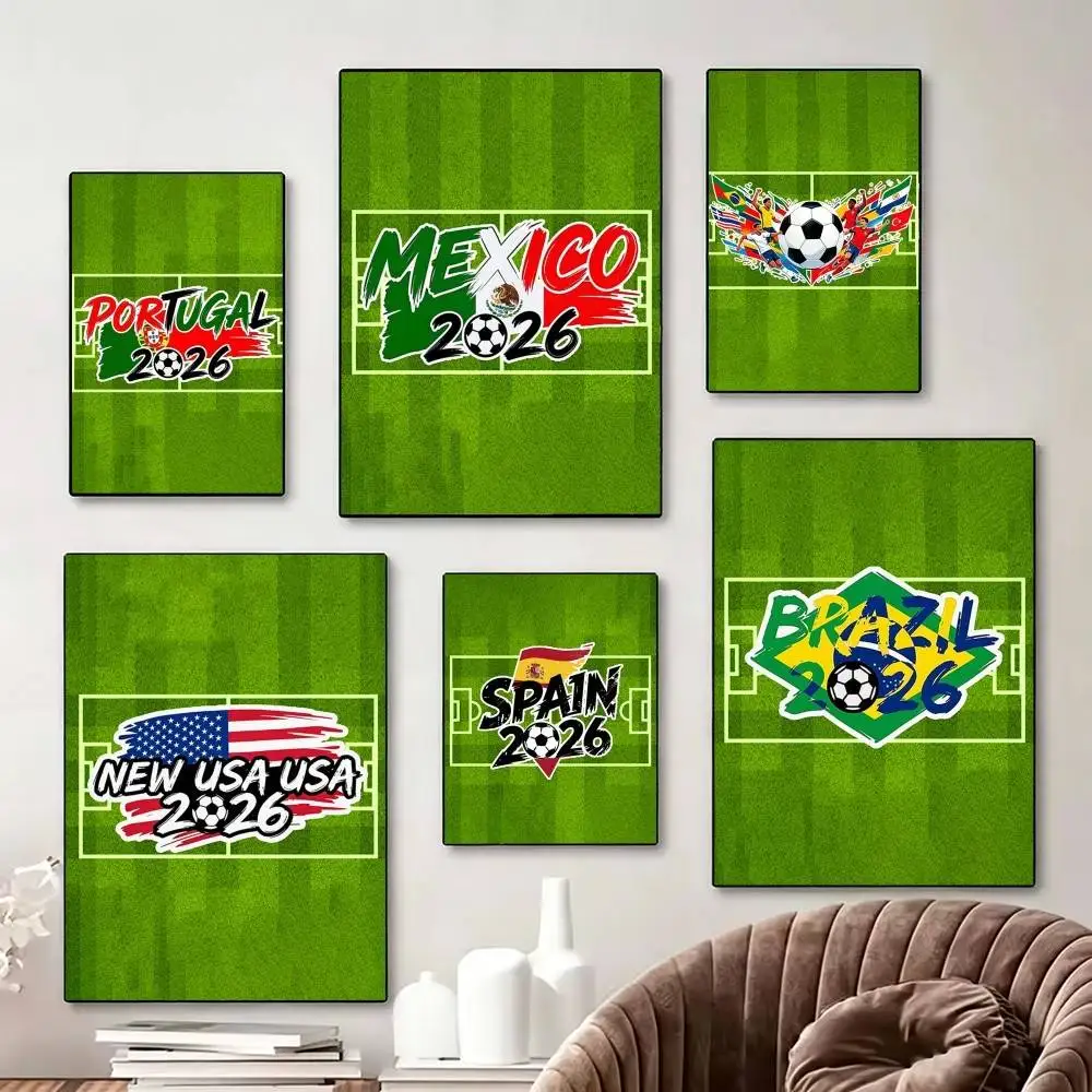 

2026 World Football Poster Perfect Space Sticker Self Adhesive for Office Home Theater Wall Art Decor Fancy Gift