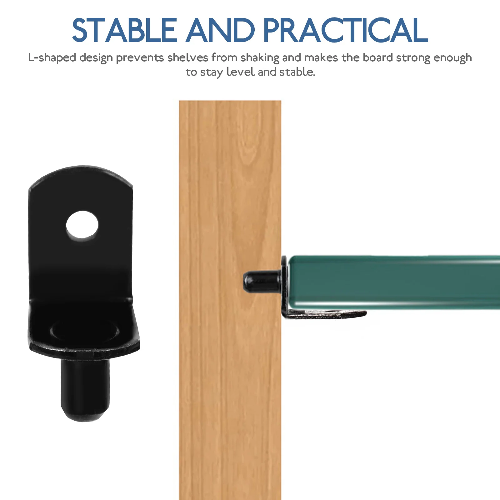 

40Pcs Layer Support Pin High Grade Cold Rolled Steel L-Shaped Design for Cabinets Bookshelves Display Furniture