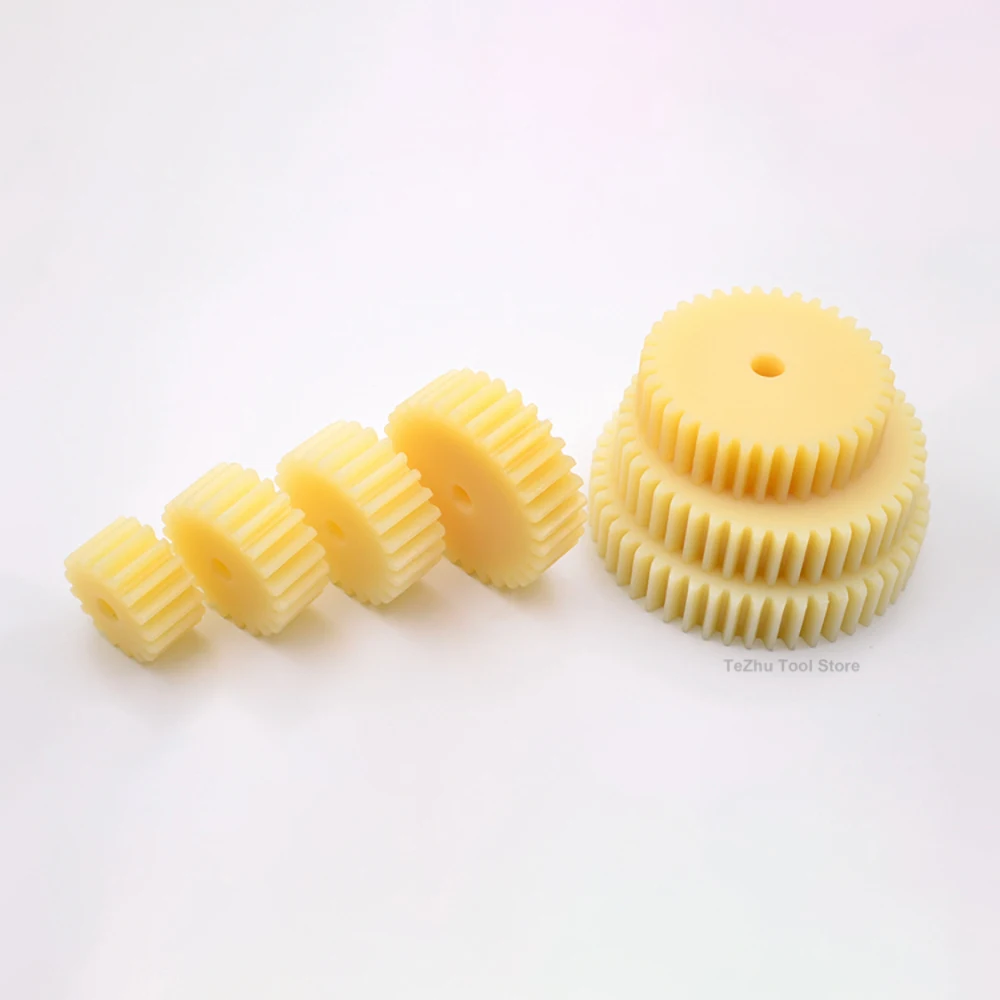 1Pc Spur Gear 2M 12T-50T Nylon Plastic Drive Cylindrical Gear 2 Modulus 12 13 14 15 16 17 18 19 20 21 22-50 Teeth