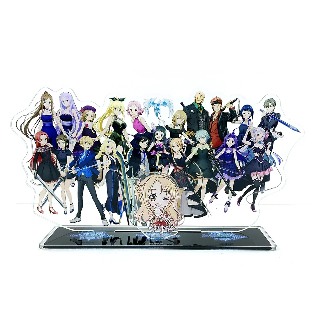 BIG SIZE Sword Art Online SAO group Kirito Asuna Yui Leafa Shino Eugeo  acrylic standee figurines desk decoration cake topper