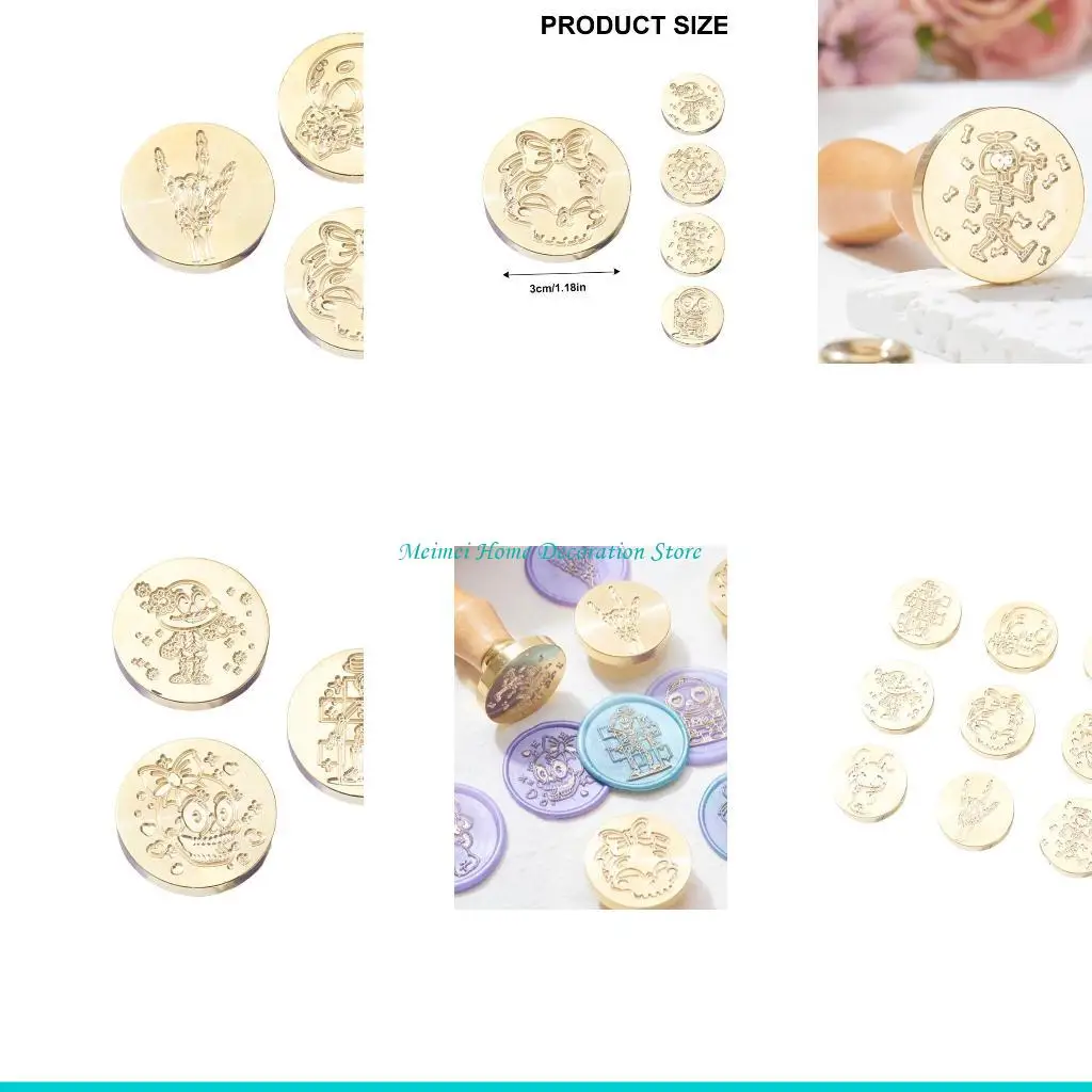 

H7BF Sealings Wax Scrapbooking Stamp Head Brass Sealing Stamp Head Wax Stamp Head