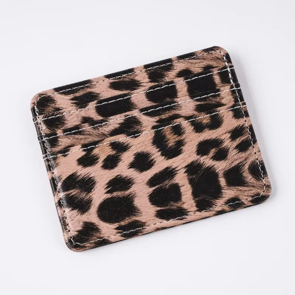Classics PU Leather Leopard Print Card Wallet Slim Multi Slot Cards Holder Id Credit Card Holder Case Business Use