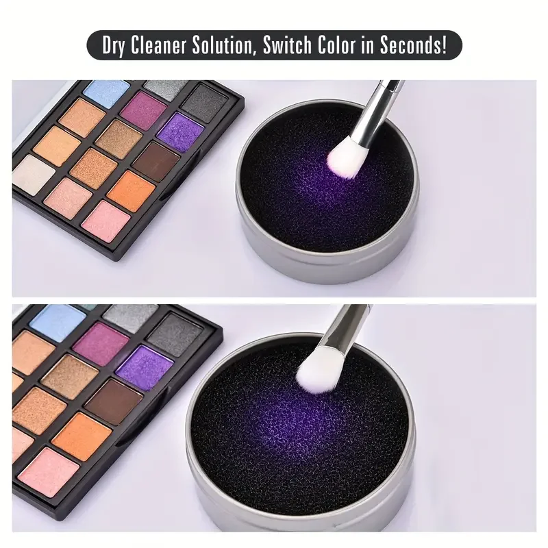 1pc detergente per pennelli per trucco istantaneo-strumento in spugna ad asciugatura rapida per interruttore colore senza cuciture-essenziale per l'applicazione di pennelli per ombretti
