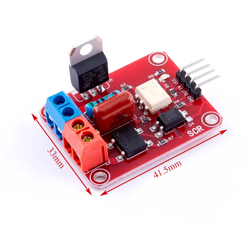 Moduł przełącznika AC Triac SCR BTA16 16A, wykrywanie przelomu zerowego, możliwość ściemniania, kompatybilny z logiką 3.3V-5V — zdjęcie produktu 3
