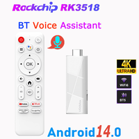 Android14.0 TV Stick RK3518 Quad Core 4K HDR Wifi6 BT5.4 BT Voice Assistant Remote Game Media Player Smart TV Box H96 Max