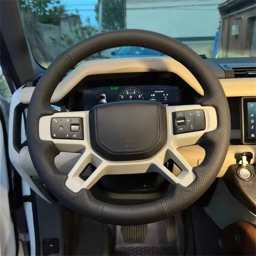 

DIY Non-Slip Microfiber Leather Car Steering Wheel Cover Steering Wheel Braid For Land Rover Discovery 5 Defender 2020 2021-2023