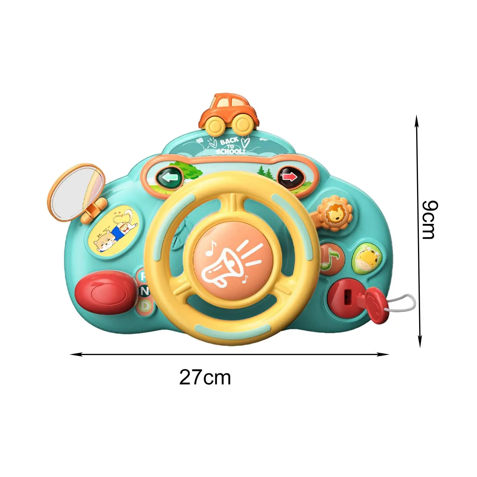 عجلة قيادة مع موسيقى وتأثيرات صوتية للأطفال ، ألعاب عربة أطفال ، سيارة ، موسيقى