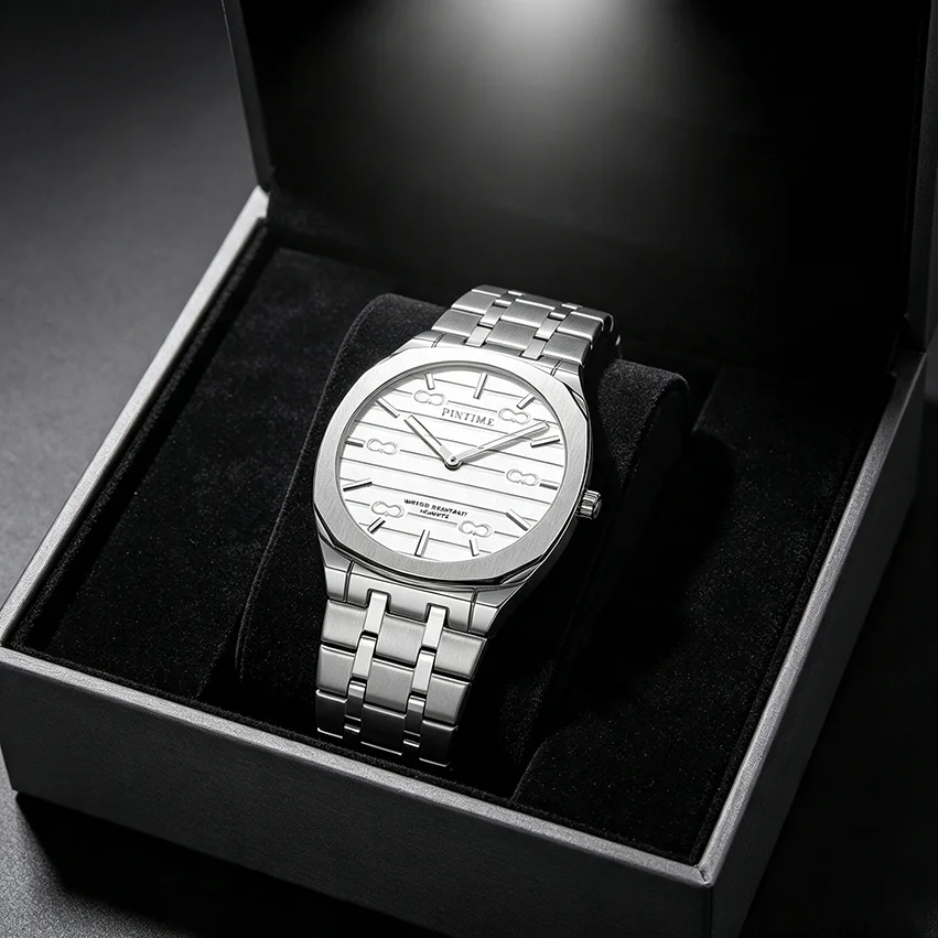 Fashion Brand Thin Quartz Watch for Men Simple Personalized Colors Men Wristwatches Waterproof 38 mm Ultra-thin Dial