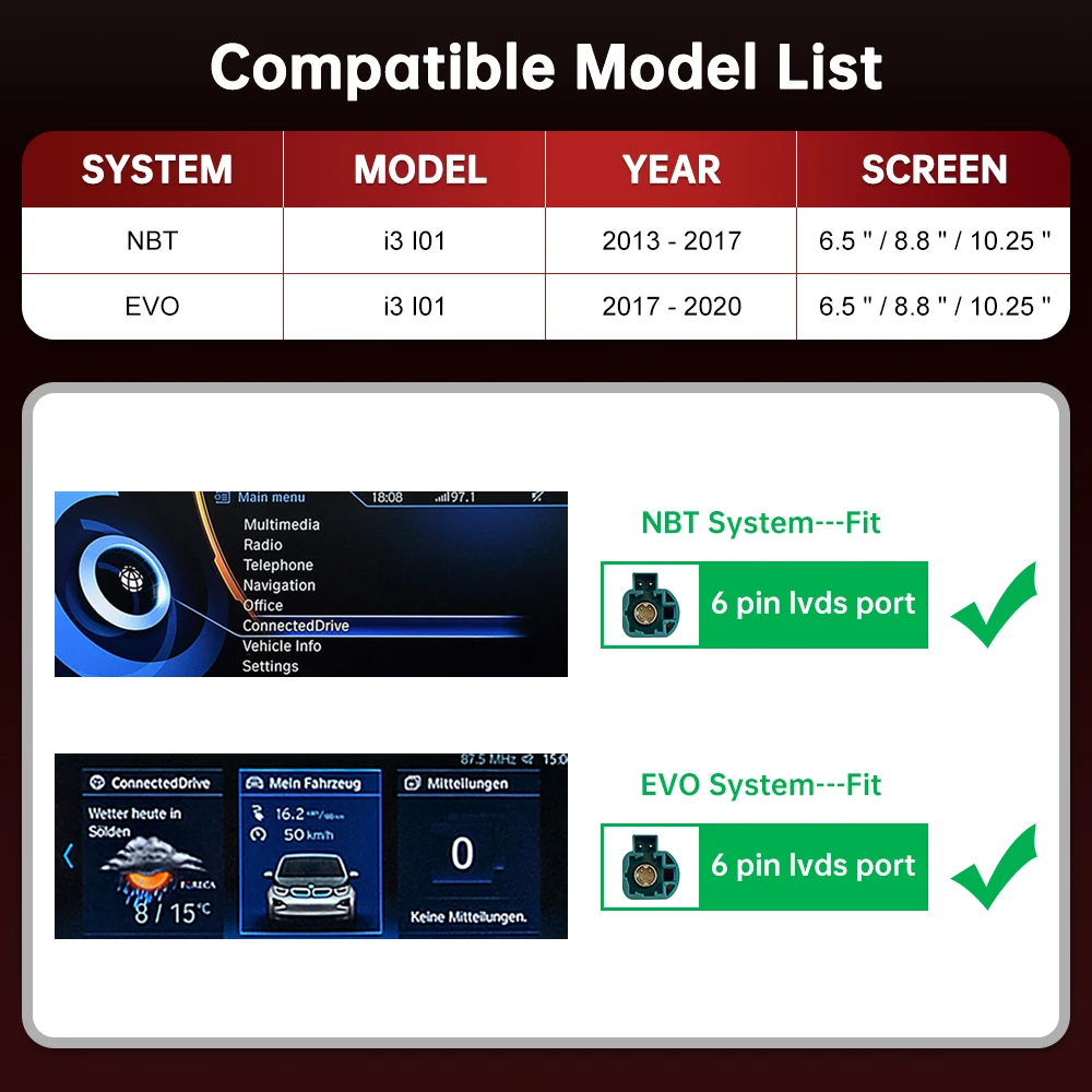 RoadTop Wireless CarPlay for BMW i3 I01 NBT EVO 2013-2020 With GPS Android Auto Mirror Link AirPlay CarPlay Autolink Function