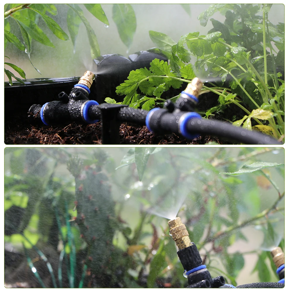 فوهة رشاشات صغيرة نحاسية قابلة للتعديل للحدائق ، نظام تبريد للتضليل ، مرذاذ سقي ، 5 من من الخارج ، 8 من الخارج ، 12 من PE ، 10 من PE