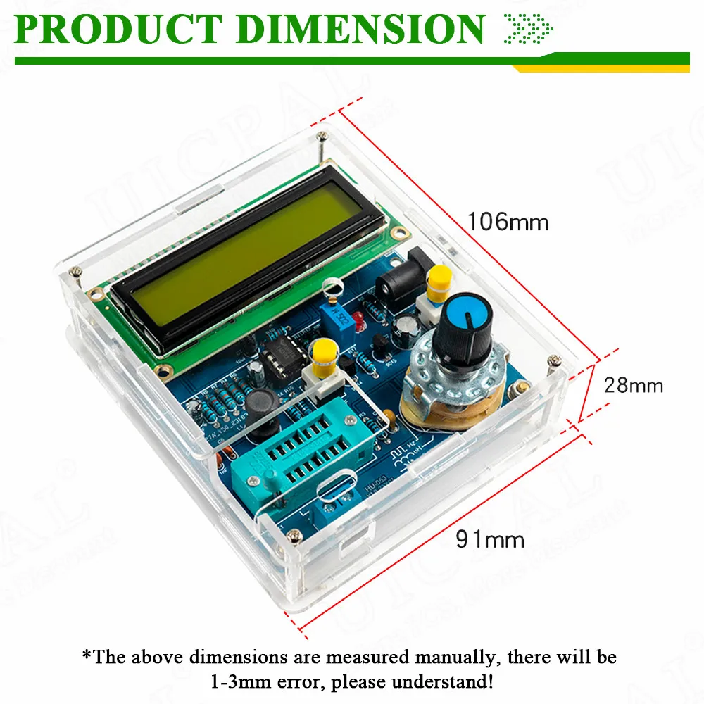 Tester indukcyjności pojemnościowej elektroniczny zestaw zrób to sam wyświetlacz pomiaru częstotliwości PCB DIY lutowanie projekt praktyka lutowania