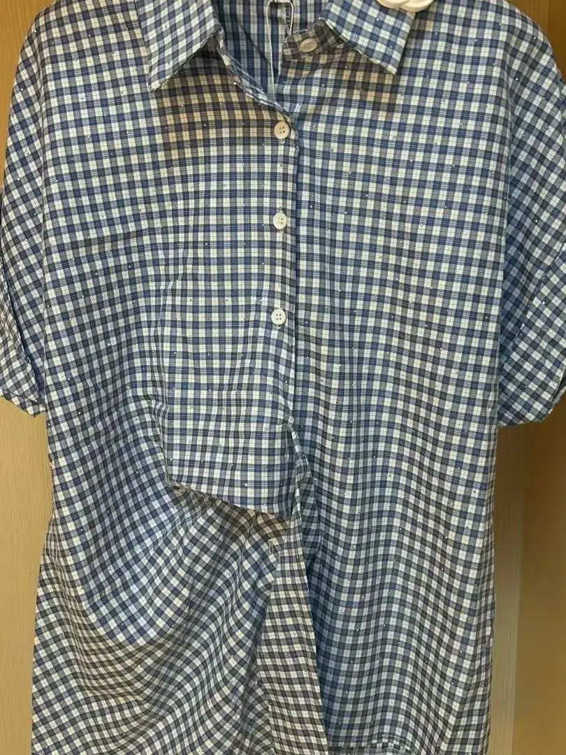 

Women's Neck Short Sleeve Shirt Knot Casual Slim Fit Summer New Design Sense Leisure Top Korean Style Commute