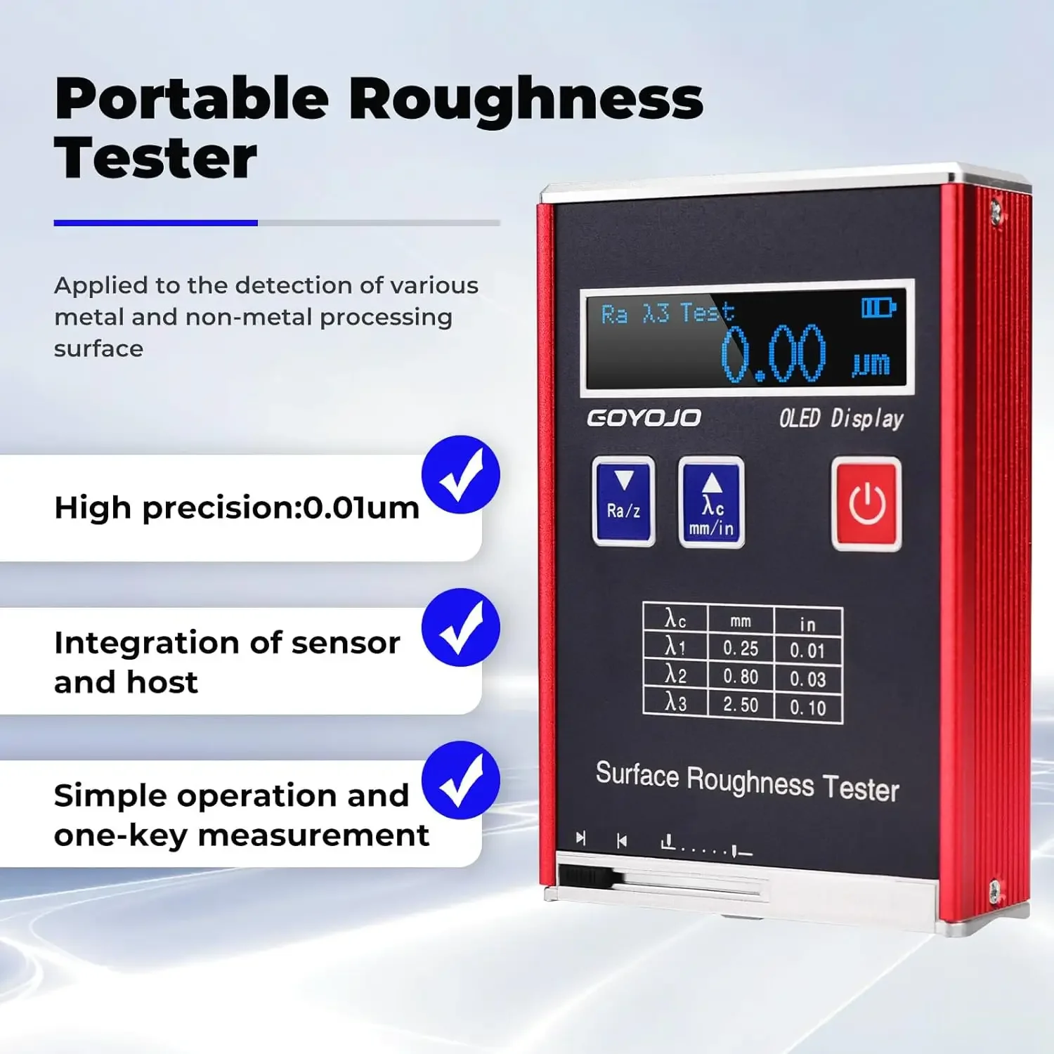 YYHC-Surface Roughness Tester Meter High Accuracy Profilometer for inspecting the surfaces of various metal and non-metal proces