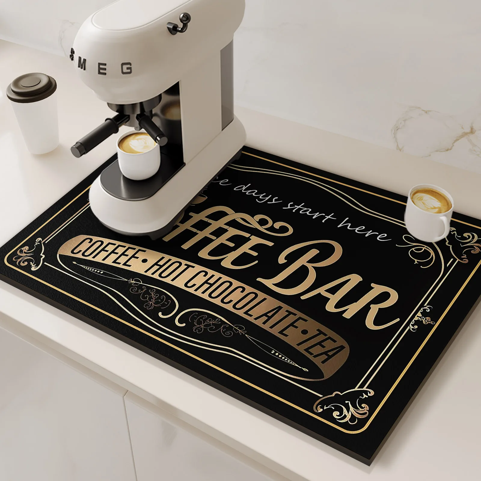 Coffee Machine Mat Absorbent Waterproof Dish Drying Mats For Kitchen Drain Pad Tableware Non-slip Draining Placemat