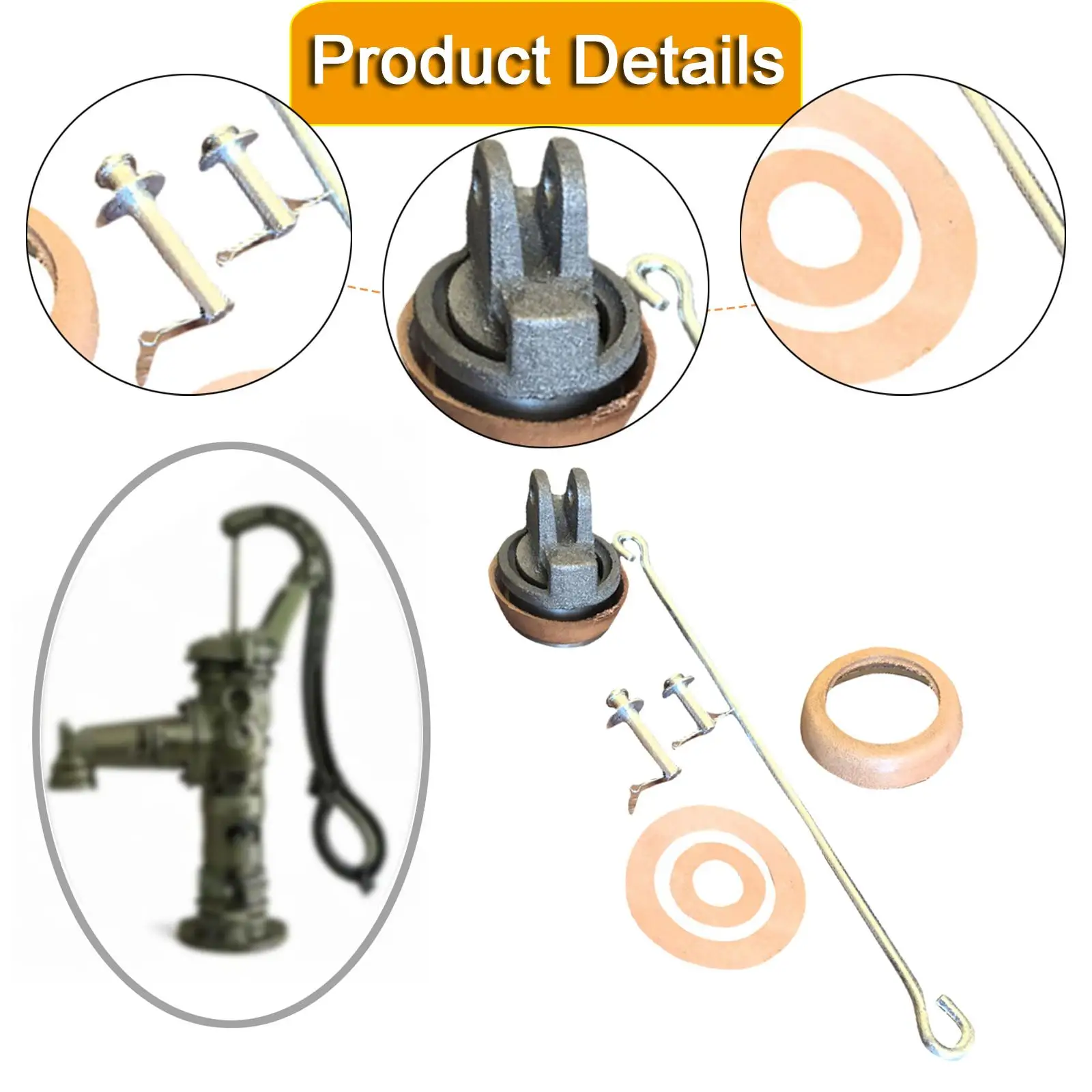 طقم مكبس بديل للمضخات اليدوية من النوع 75، مكابس مضخة مياه من الحديد الزهر، #5