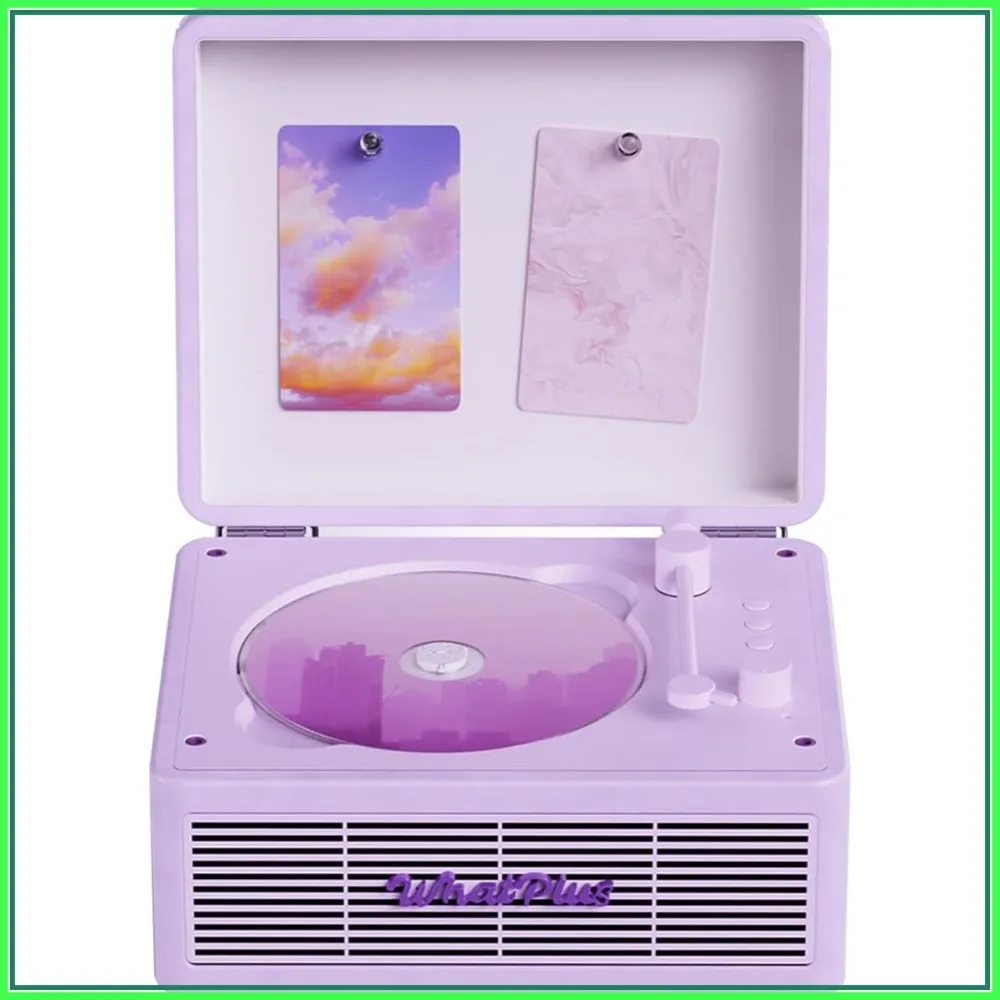 

Retro CD Player with Bluetooth Speaker, High-Fidelity Sound, App Control, Magnetic Display for Photos, Gift for Music Lovers