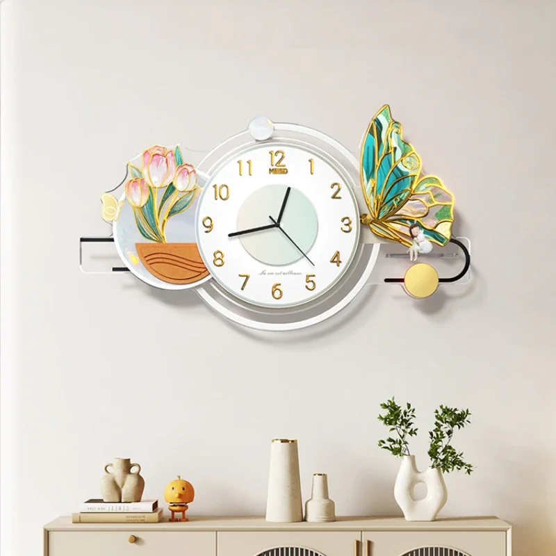 Luxury Paintings Wall Clock Digital Large Girl Modern Wall Clock Luminous Led Duvar Saati Home Decorating Items