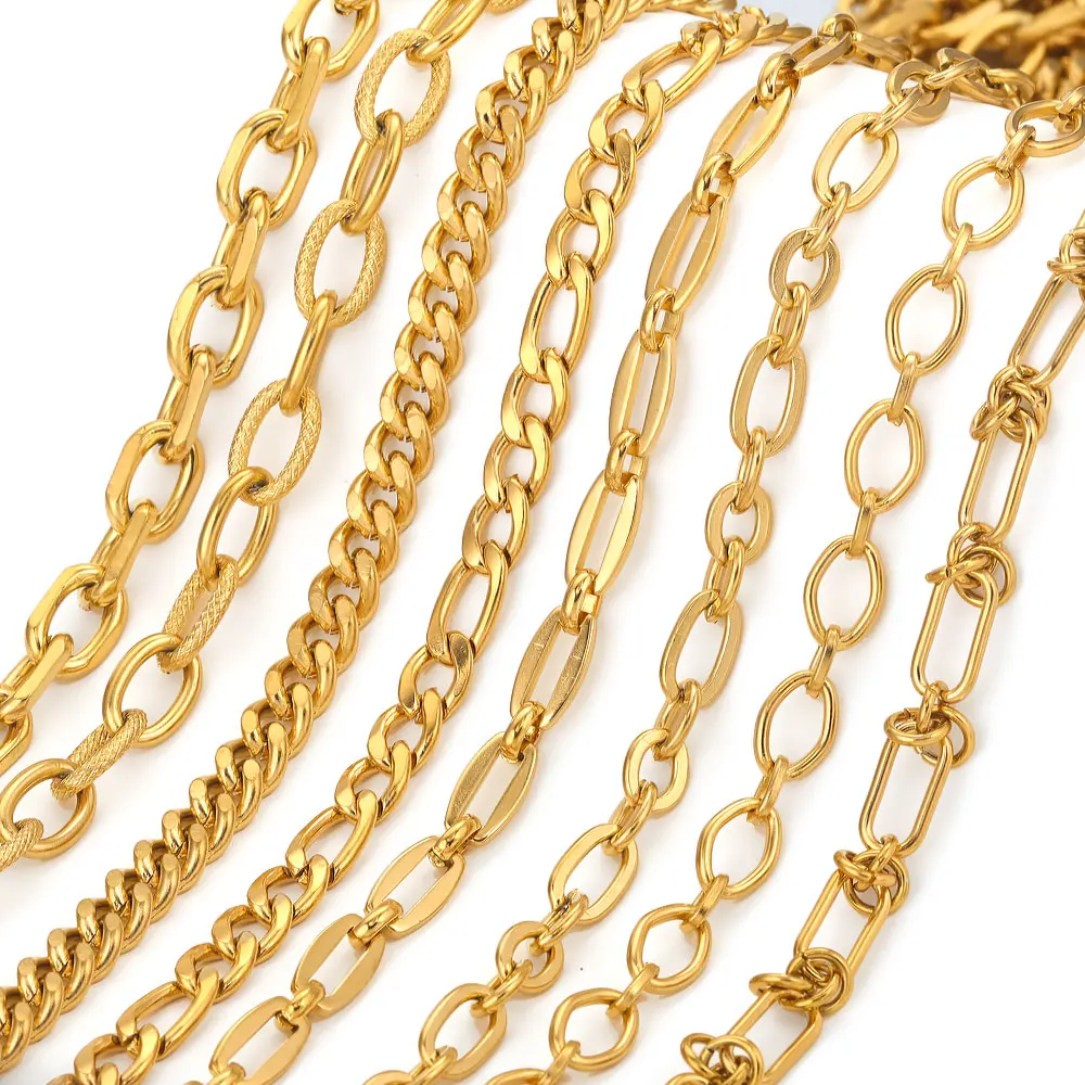 1meter High Quality Thick Chain Stainless Steel Big Chain For Bracelet Necklace DIY Rolo Cable Link for Jewelry Making Finding