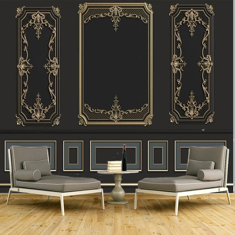 

Custom Mural Wallpaper Modern European Style Plaster Carving Fresco Living Room Bedroom Restaurant Cafe Background Decor