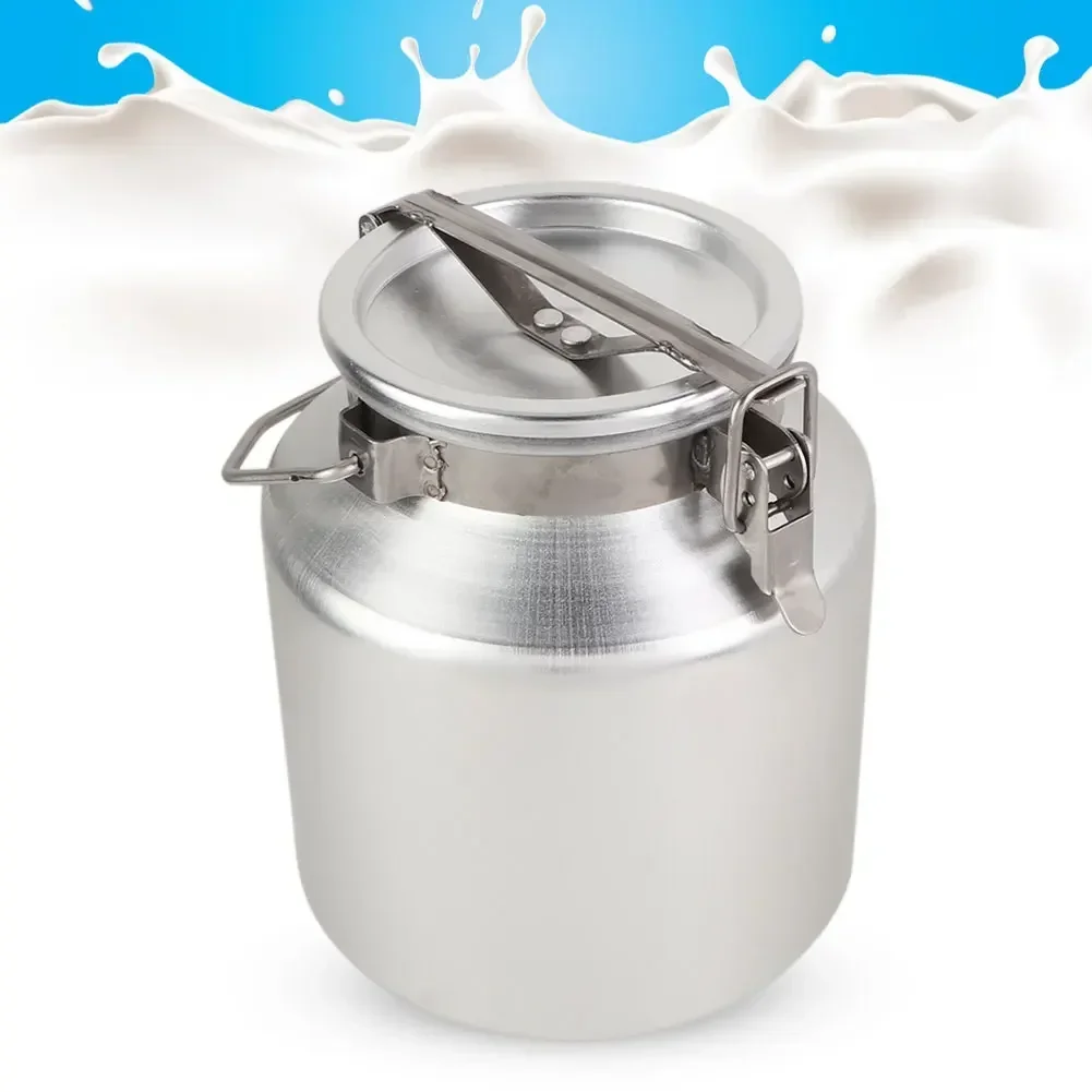 5L Aluminum Alloy Transportable Milk Fermentation Barrel Bucket Can With Handle Container Storage Oil Milk Rice Barrel